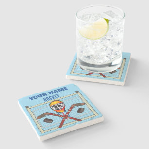 Personalized YOUR NAME Hockey Stone Coaster