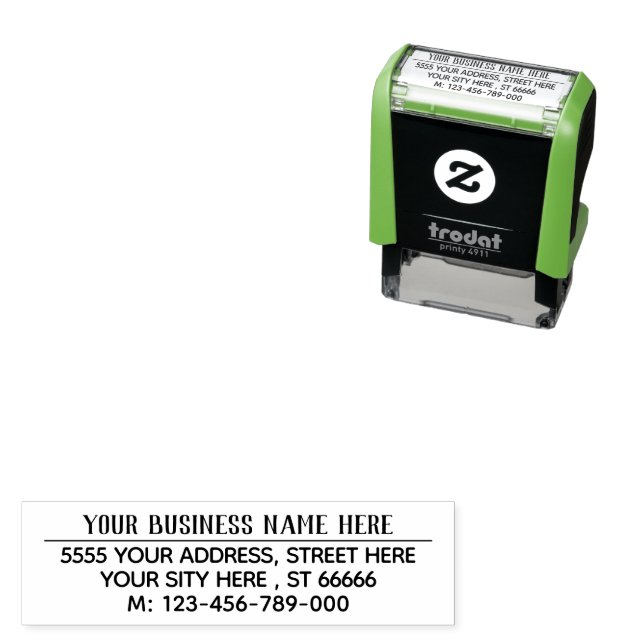 Personalized Your Name Info Address Stamp Example (In Situ)