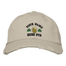 Personalized Your Name Irish Pub Embroidered Hat