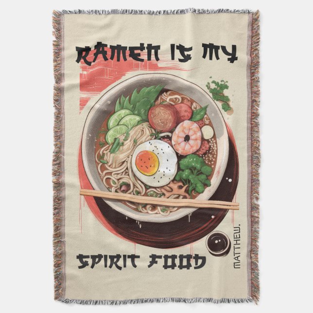 Personalized Your Name Ramen Blanket (Front Vertical)