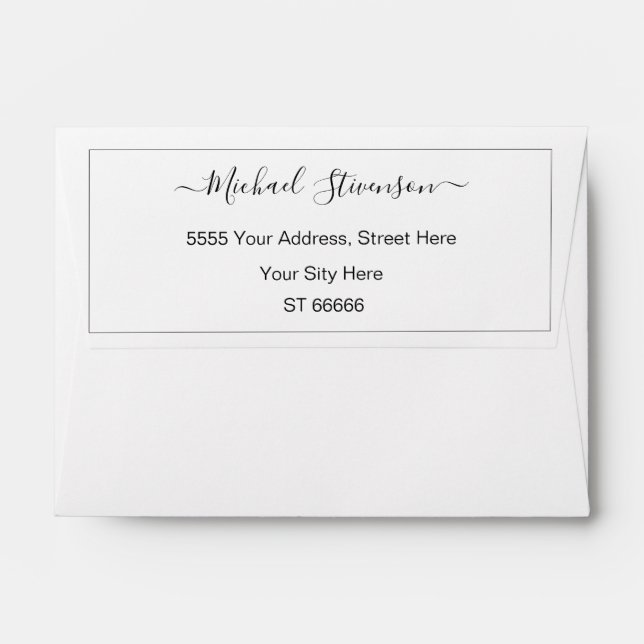 Personalized Your Name Return Address Envelope (Back (Top Flap))
