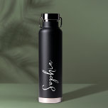 Personalized Your Name Script Black Wedding Water Bottle<br><div class="desc">Add your name to this water bottle for a personalized wedding favour,  bridal party gift or just for everyday use!</div>