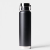 Personalized Your Name Script Black Wedding Water Bottle (Back)