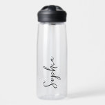 Personalized Your Name Script Clear Water Bottle<br><div class="desc">Add your name to this water bottle for a personalized wedding favour,  bridal party gift or just for everyday use!</div>