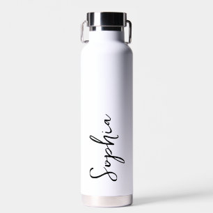 Personalized Your Name Script White Wedding Water Bottle