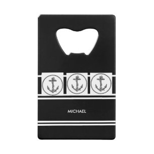 Personalized Your Name w/ Anchors Credit Card Bot Bottle Opener