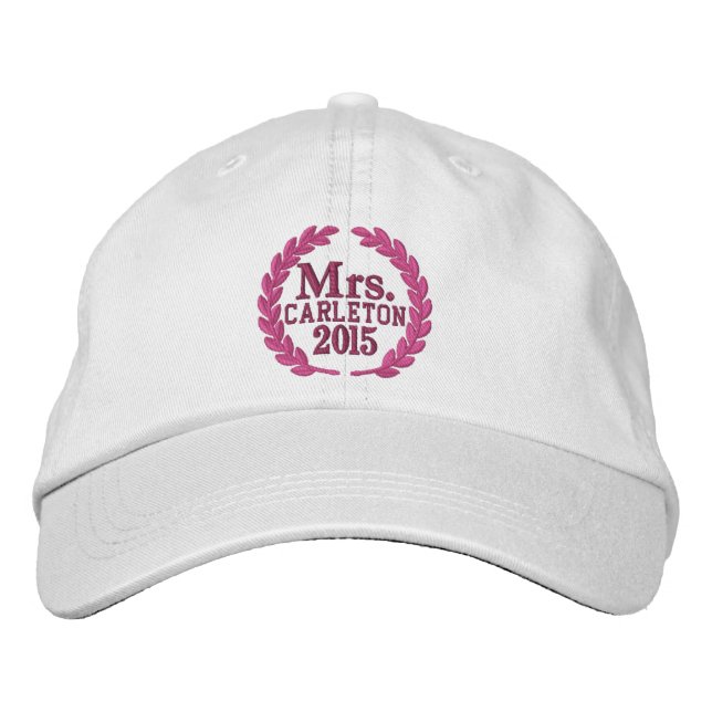 Personalized Your Name Year for Mrs. Embroidery Embroidered Hat (Front)