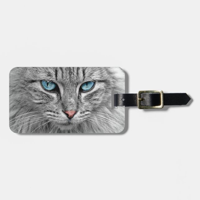 Personalized Your Own Cat Photo Travel Luggage Tag (Front Horizontal)