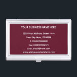 Personalized Your Own Design Business Card Case<br><div class="desc">Custom Colours and Font Personalized Full Contact Information Professional Modern Business Card Cases - Add Your Business Name - Company / Address / Phone / Fax / E-mail and Website - Contact Information - Choose / Add Your Favourite Background and Text / Font Colours - Resize and move or remove...</div>