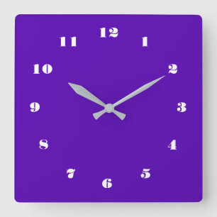 Personalized Your Own Font Numbers Text Colours Square Wall Clock