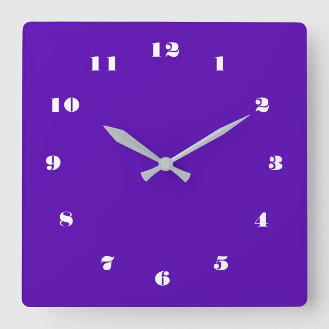 Personalized Your Own Font Numbers Text Colours Square Wall Clock (Front)