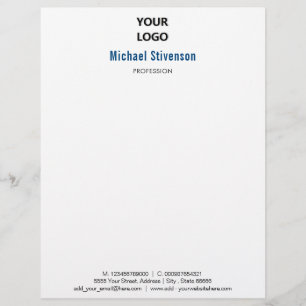 Personalized Your Own Logo Name Profession Address Letterhead