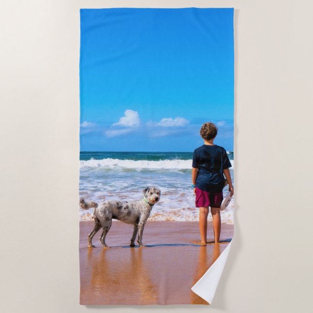 Personalized Your Pet Photo Beach Towel (Front)