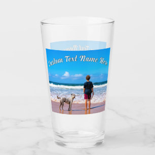Personalized Your Pet Photo Glass Make Custom Text