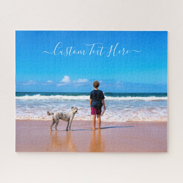 Personalized Your Pet Photo Puzzle and Custom Text (Horizontal)