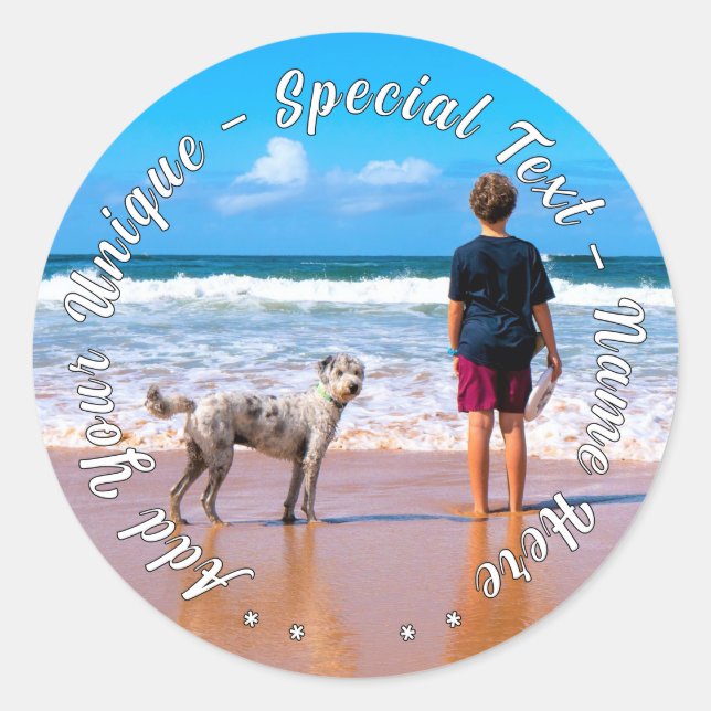 Personalized Your Pet Photo Sticker Custom Text (Front)
