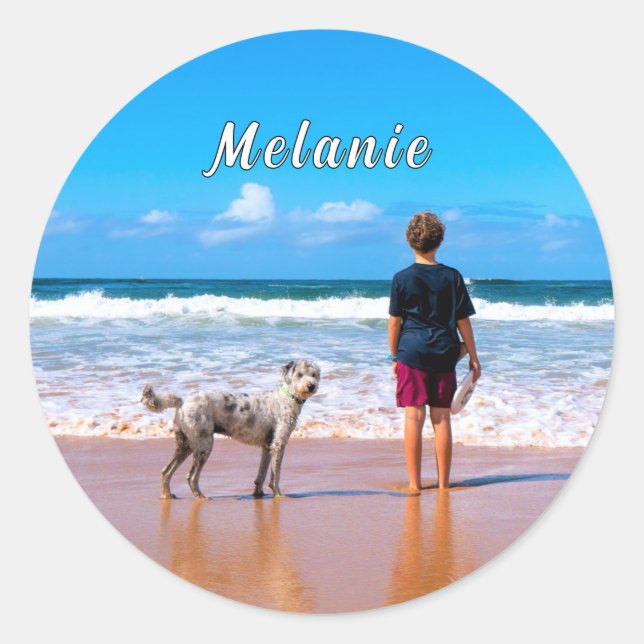 Personalized Your Pet Photo Stickers Custom Name (Front)