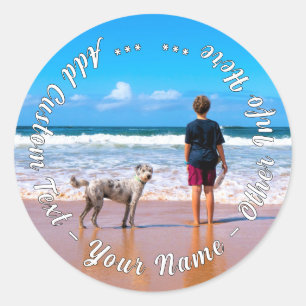 Personalized Your Pet Photo Stickers Custom Text