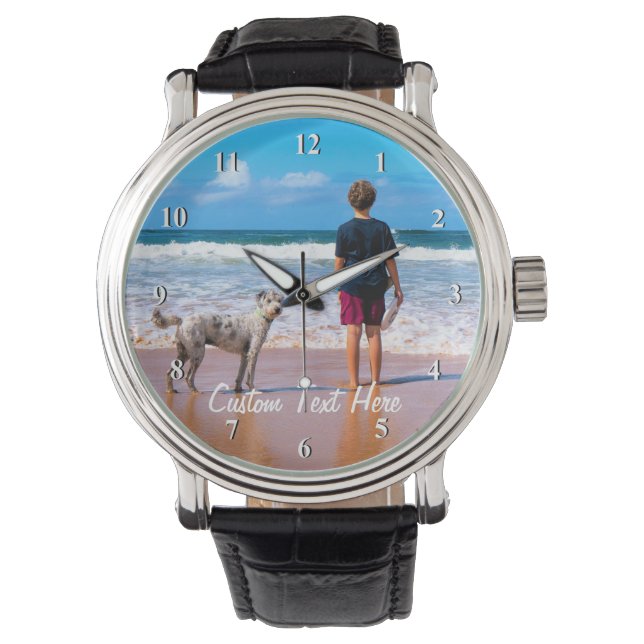 Personalized Your Pet Photo Watch with Custom Text (Front)