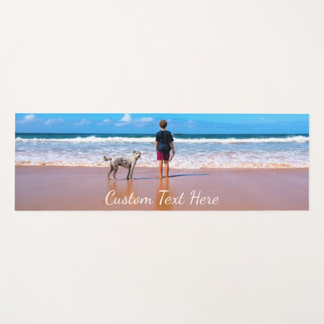 Personalized Your Pet Photo Yoga Mat Custom Text (Front (Horizontal))