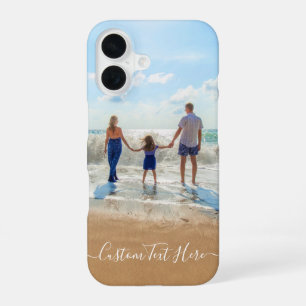 Personalized Your Photo and Custom Text iPhone 16 Case