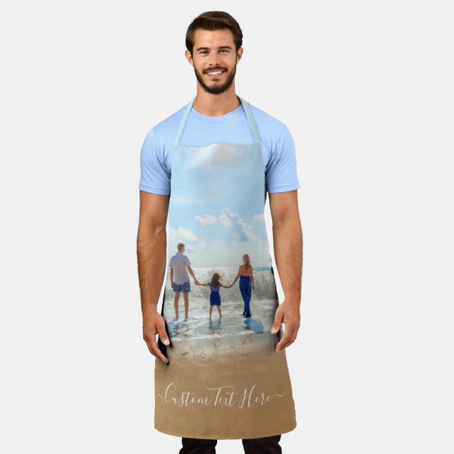 Personalized Your Photo Apron with Custom Text (Worn)