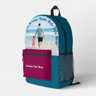 Personalized Your Photo Backpack Custom Text Name