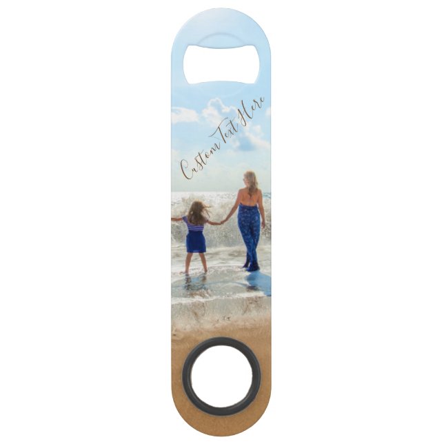 Personalized Your Photo Bar Key with Custom Text (Front)