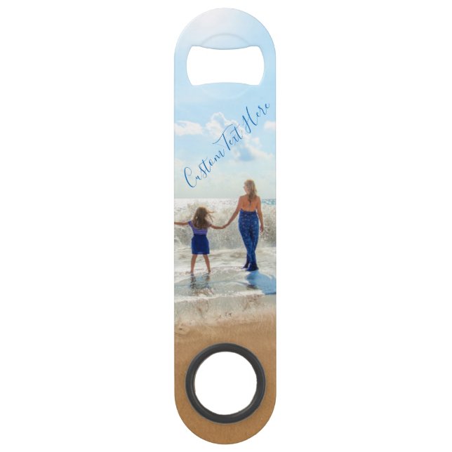 Personalized Your Photo Bar Key with Custom Text (Front)