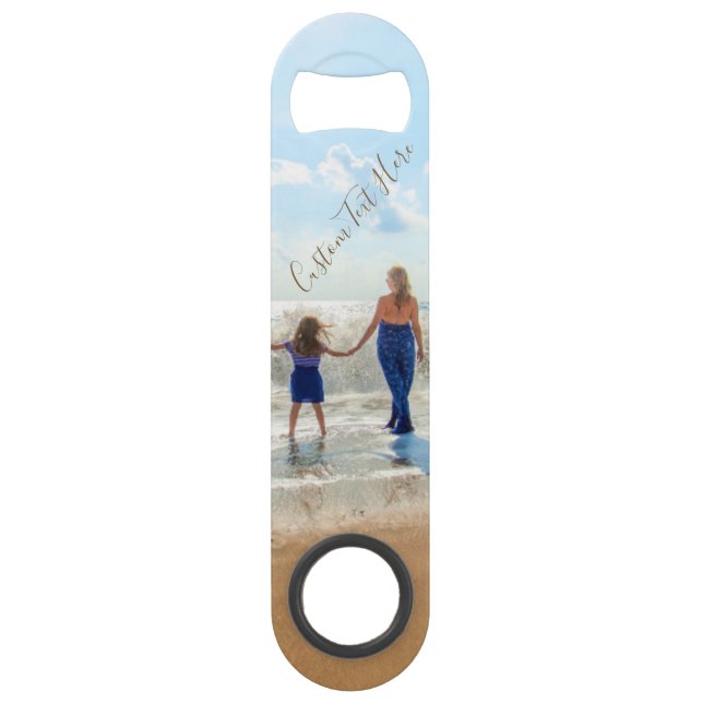 personalized Your Photo Bar Key with Custom Text (Front)