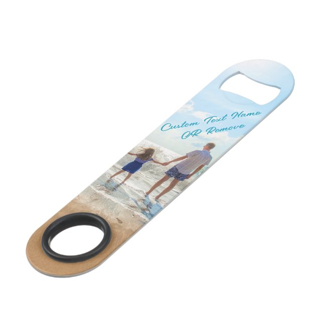 Personalized Your Photo Bar Key with Custom Text (Front Angled)