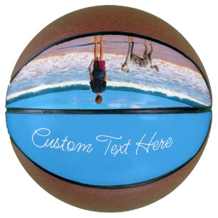 Personalized Your Photo Basketball and Custom Text