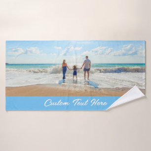 Personalized Your Photo Bath Towel Set Custom Text