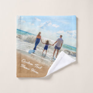 Personalized Your Photo Bath Towel Set with Text