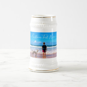 Personalized Your Photo Beer Stein and Custom Text