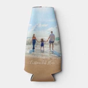 Personalized Your Photo Bottle Cooler Custom Text