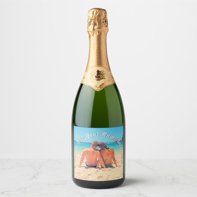 Personalized Your Photo Bottle Label Custom Text (Front)