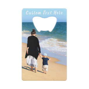 Personalized Your Photo Bottle Opener Custom Text Credit Card Bottle Opener