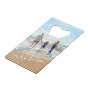 Personalized Your Photo Bottle Opener Custom Text  Credit Card Bottle Opener
