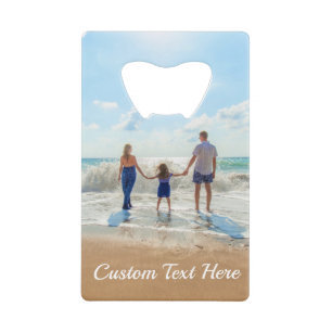 Personalized Your Photo Bottle Opener Custom Text Credit Card Bottle Opener