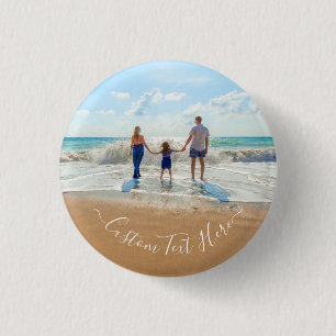 Personalized Your Photo Button with Custom Text