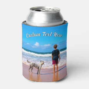 Personalized Your Photo Can Cooler and Custom Text