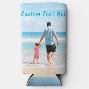Personalized Your Photo Can Cooler and Custom Text