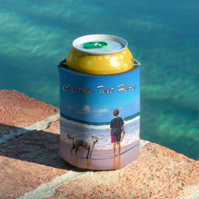 Personalized Your Photo Can Cooler and Custom Text (In Situ Pool)