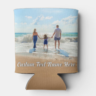 Personalized Your Photo Can Cooler and Custom Text