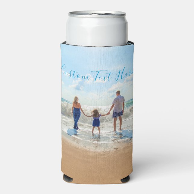 Personalized Your Photo Can Cooler Custom Text (Seltzer Front)