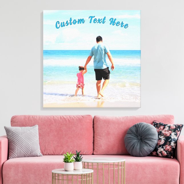 Personalized Your Photo Canvas Print Custom Text (Insitu(LivingRoom))