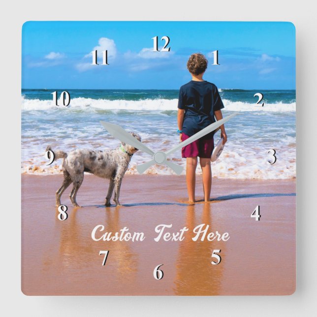 Personalized Your Photo Clock with Custom Text (Front)