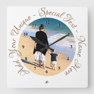 Personalized Your Photo Clock with Custom Text