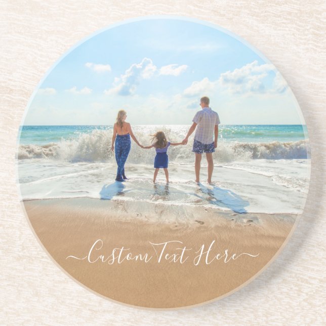 Personalized Your Photo Coaster with Custom Text (Front)
